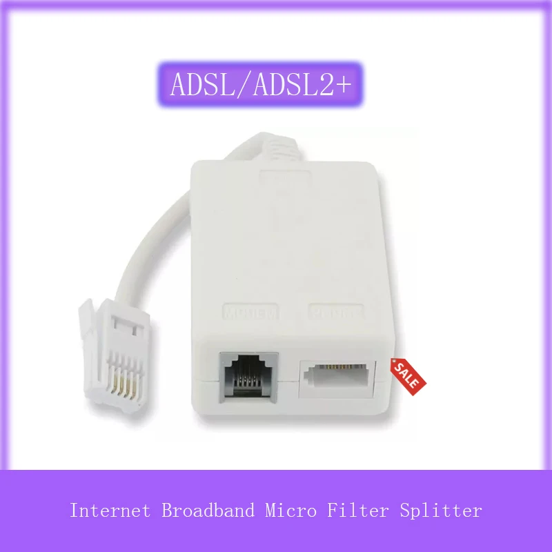 ADSL/ADSL2+ Microfilter Internet Broadband Micro Filter Splitter With Cable Lead