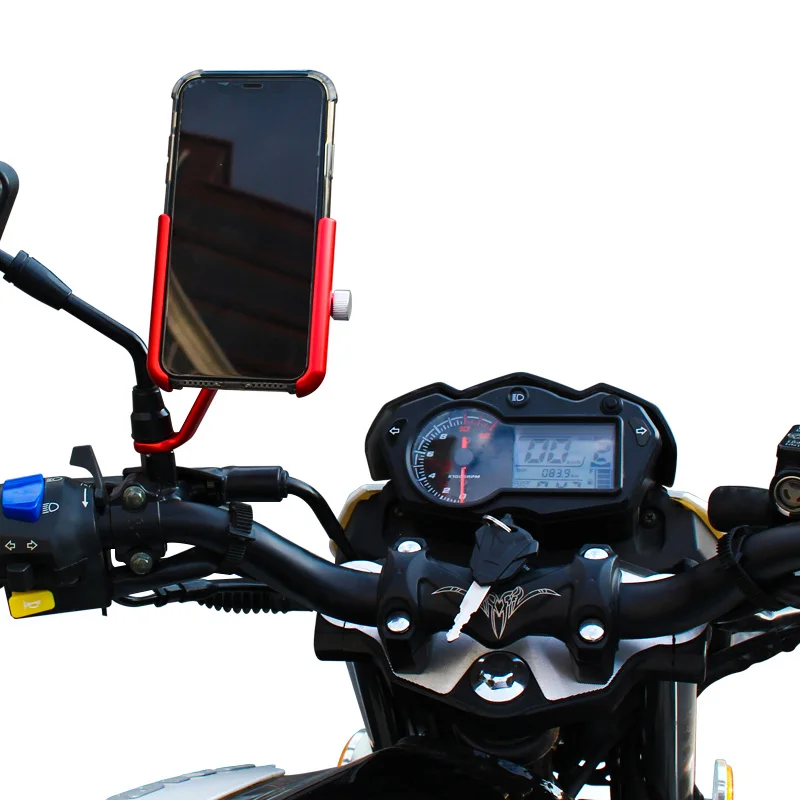 SMOYNG Aluminum Alloy Bicycle Motorcycle Phone Holder Mirror Adjustable Moto Phone Stand Bike Handlebar Mobil Support Mount