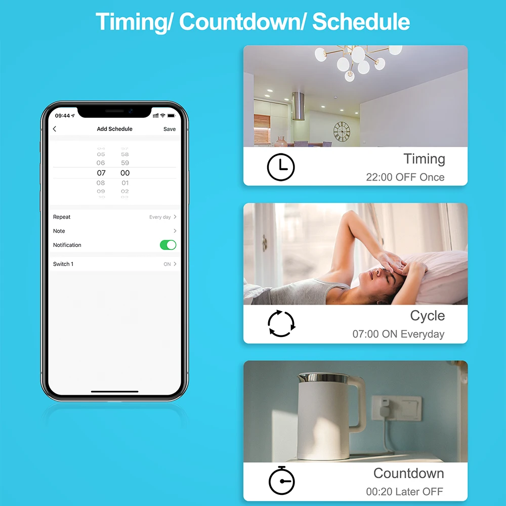 Mini Tuya WiFi Smart Switch, minuterie de contrôle bidirectionnelle, fonctionne avec Alexa, Google Home, télécommande, gadgets Smart Home Life, 16A, 100-240V