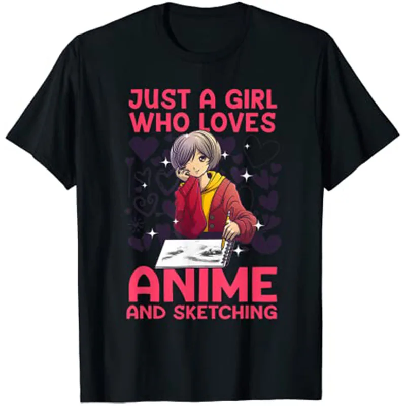 

Anime-Art For Women Teen Girl Anime Merch Sketch Anime-Lover T-Shirt