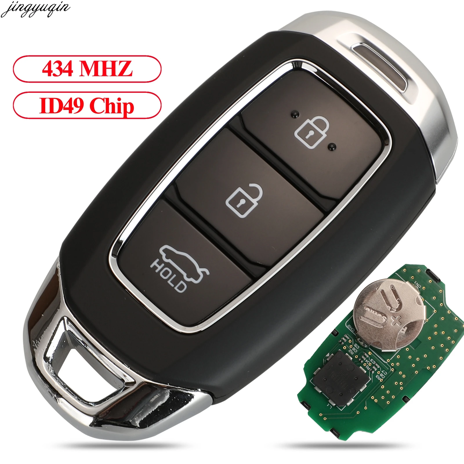 

Jingyuqin Remote Control Keyless-Go Car Key 434Mhz ID49 For Hyundai Elantra 2017-2019 Genuine Parts 95440-J4000 Smart Fob