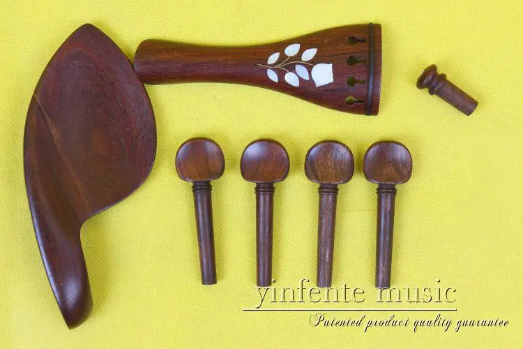 1set violin parts  hand made rosewood violin accessories White shell inlay