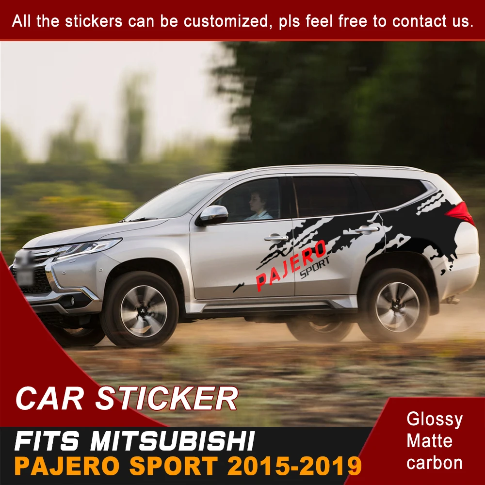 Car Decals Side Body Mud 2 Colours Graphic Vinyl Car Sticker Customized Fit For MITSUBISHI PAJERO Sport 2015 2016 2017 2018 2019