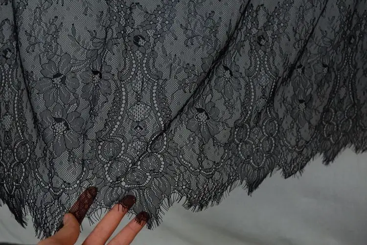 high-end ultra-thin soft skin-friendly eyelash lace lace fabric 1.5 meters wide clothing veil wedding accessories