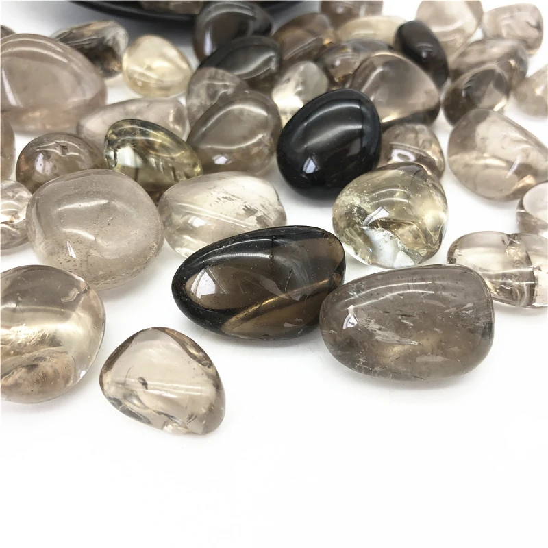 200g Natural Smoky Quartz Tumbled Crystals Quartz Gravel Polished Stone Healing Natural Quartz Crystals