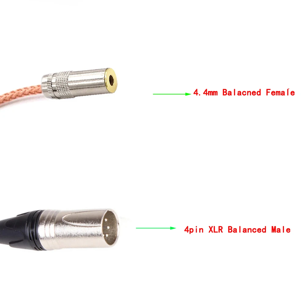 

DIY Single Crystal Copper 4.4mm Balanced Female to 4pin XLR Balanced Male Audio Adapter Cable 4.4mm to XLR Adapter