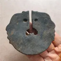 Tibet Hongshan Culture Natural Meteorite Iron Stone Two-Faced Man Collection Decoration Mascot Statues Et Sculptures Statues 3
