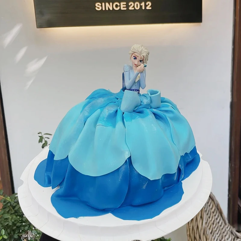 الكرتون كعكة عيد ميلاد الديكور تأثيث المواد الجليد الأميرة القلعة فتاة عيد ميلاد كعكة توبر دمية الأطفال الحب الثلوج هدية
