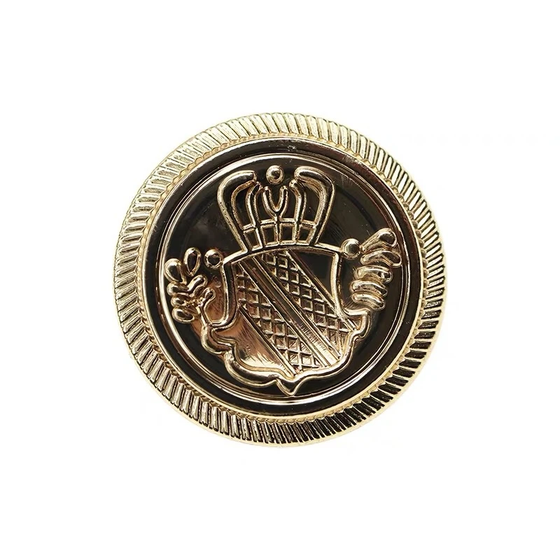 10pcs/lot Stylish Metal Shield Crown Design Golden Buttons for Coat Sewing Accessories Buttons Decorative Buttons for Clothing