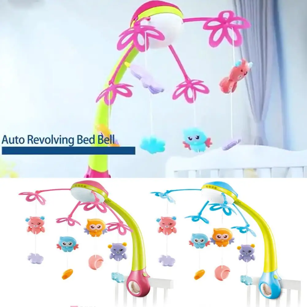 Baby Crib Mobile Toys With Lights And Music Hanging Bell Rotating Projection For Baby Shower Gift