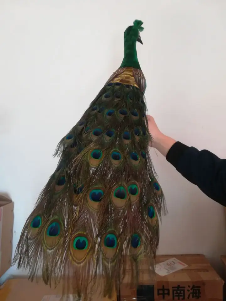 lovely real life peacock model foam&feather green peacock bird gift about 80cm d0034