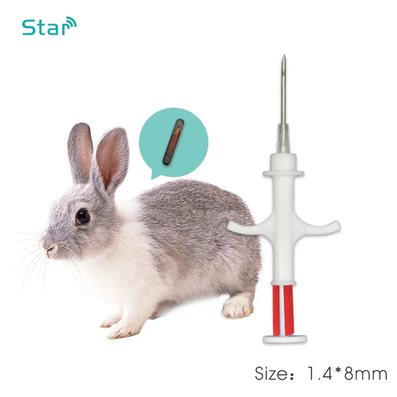 

90pcs Em4305 Pet Microchip RFID Animal Glass Tag Injector Veterinary Syringe with implantable chips 1.4*8mm