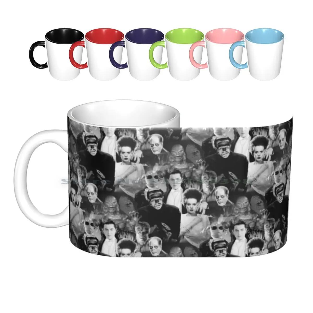 Monsters By Moonlight-Seamless-Updated 7th May 2020 With Better Quality Images. Ceramic Mugs Coffee Cups Milk Tea Mug Monsters