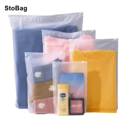 StoBag 10 pezzi 14 \ 16 \ 18 fili contanti merce PE chiusura a cerniera glassato trasparente borsa autosigillante vestiti Jeans pacchetto viaggio