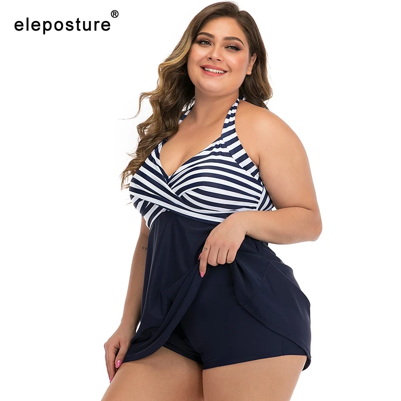 2022 New Plus Size Swimwear One Piece Swimsuit Women Bathing Suit Skirt Vintage Retro Large Size Swimming Suit Summer Beach Wear