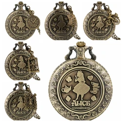 Retro Women Watch  Theme Bronze Lovely Princess Quartz Pocket Watches Rabbit Carousel  Vintage Fob Watches with Accessory