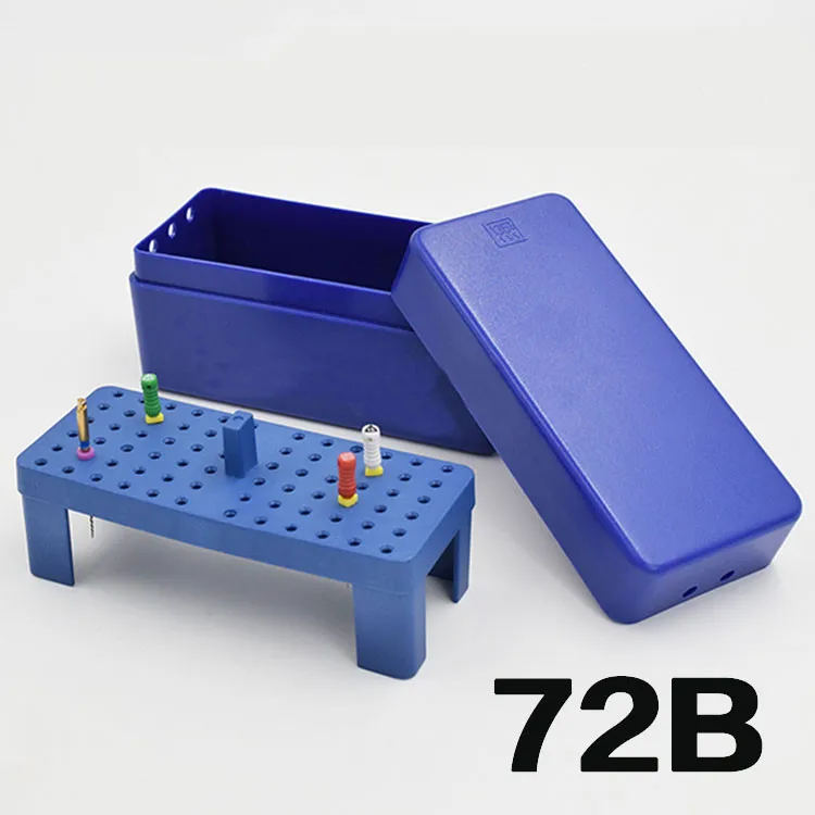1Pc Dental 72 holes autoclavable sterilization endo box bur block holders for diamond bur reamer and endodontic files
