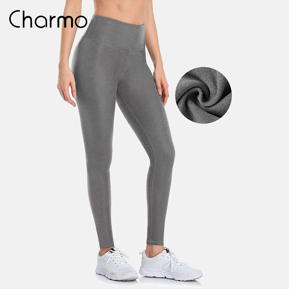 

Charmo Women's Fleece Lined Leggings Winter Thermal Insulated Leggings High Waist Workout Yoga Pants with Pockets