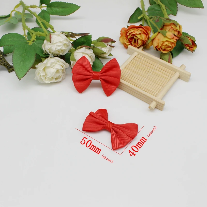 10/20Pcs 5cm Satin Ribbon Bow Tie Ribbon Flower Patches for DIY Headwear Bowknot Hair Clips Wedding Decoration Tie
