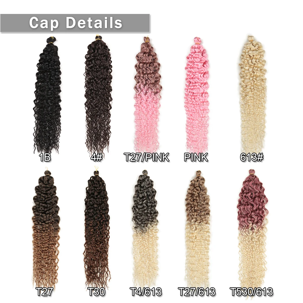 Golden Beauty 24 cale włosy syntetyczne długie fale oceaniczne głęboka fala Twist warkocze Jessca fala szydełkowe włosy plecione dla białych kobiet