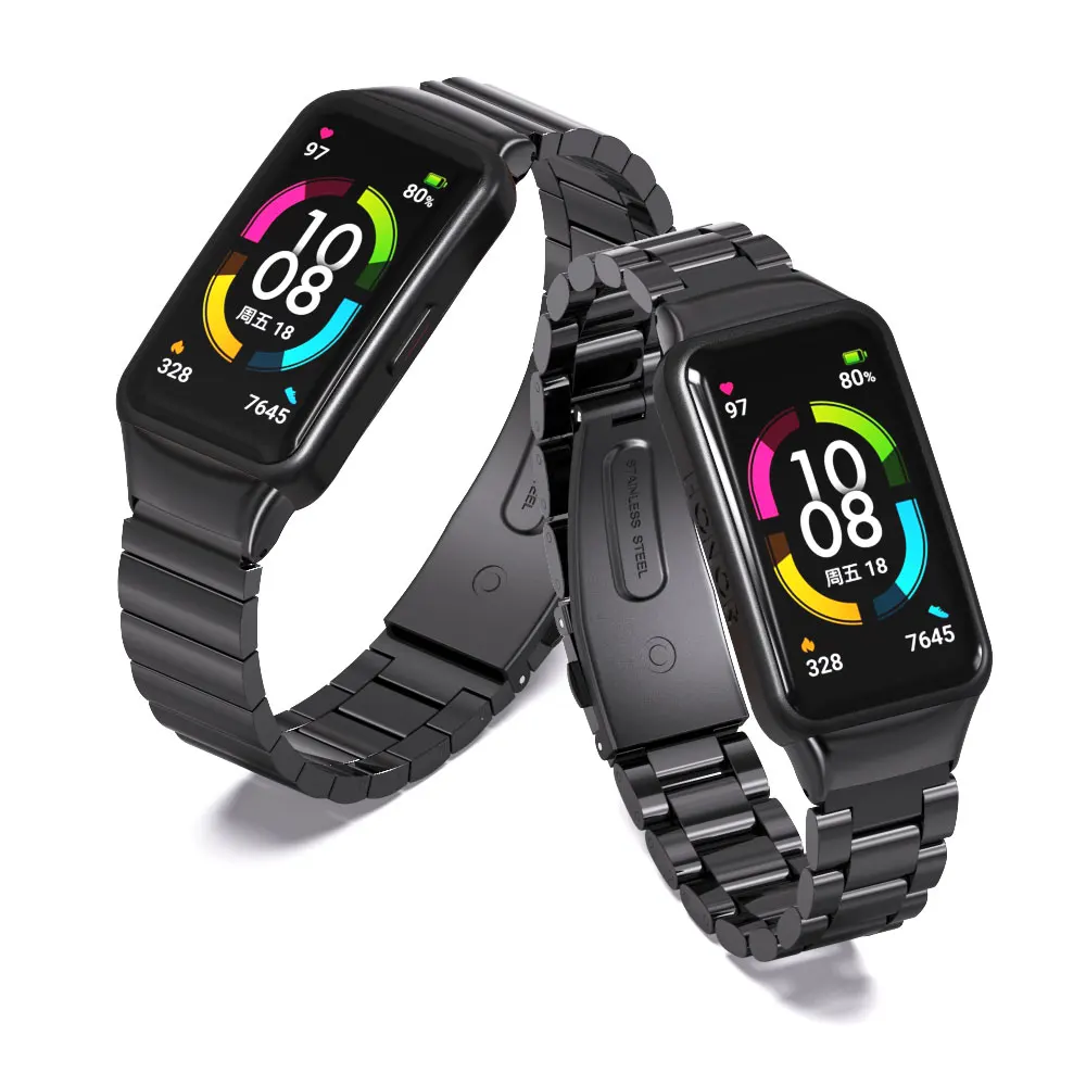 Huawei Honor Band 6 스마트 손목 밴드 팔찌 교체 시계 스트랩, Huawei Band 6 손목 스트랩 메탈 밴드