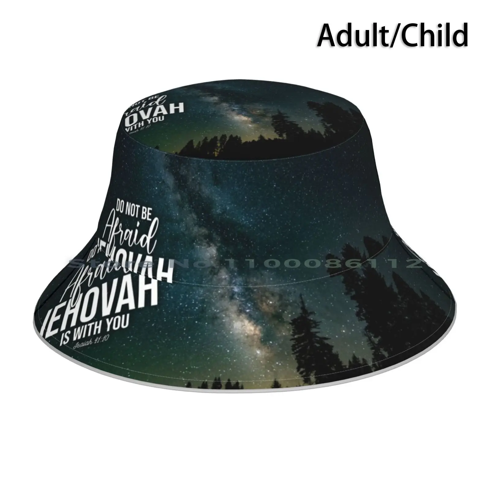 Jehovah Is With You Isaiah 41 : 10 Bucket Hat Sun Cap Milky Way Starry Sky Night Sky America Yosemite Valley California Isaiah