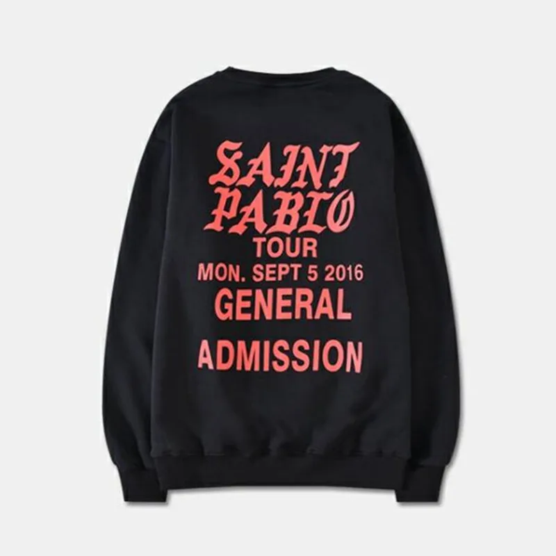 Kanye West Saint Pablo Tour Hoodies dos homens Camisola Hip Hop Streetwear Men\'s Women\'s Couple Tops