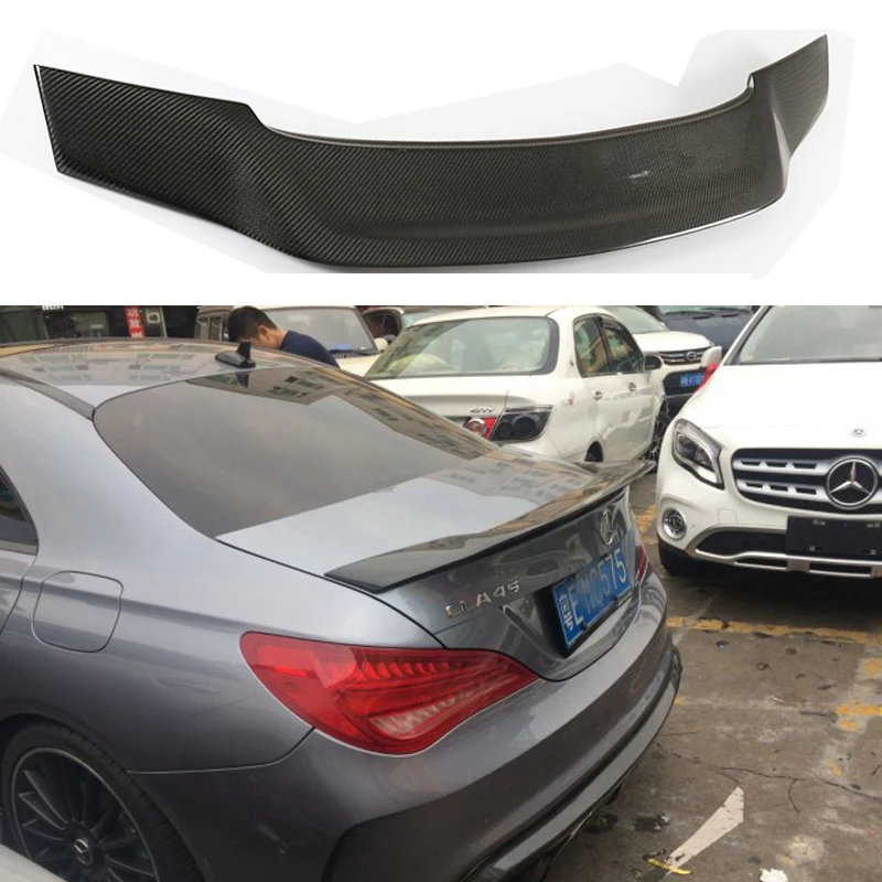 For Mercedes CLA Spoiler CLA45 W117 C117 Carbon Fiber Rear Trunk Wings Spoiler Cla 200 250 260 Renntech 2013 2014 2015 2016 - UP