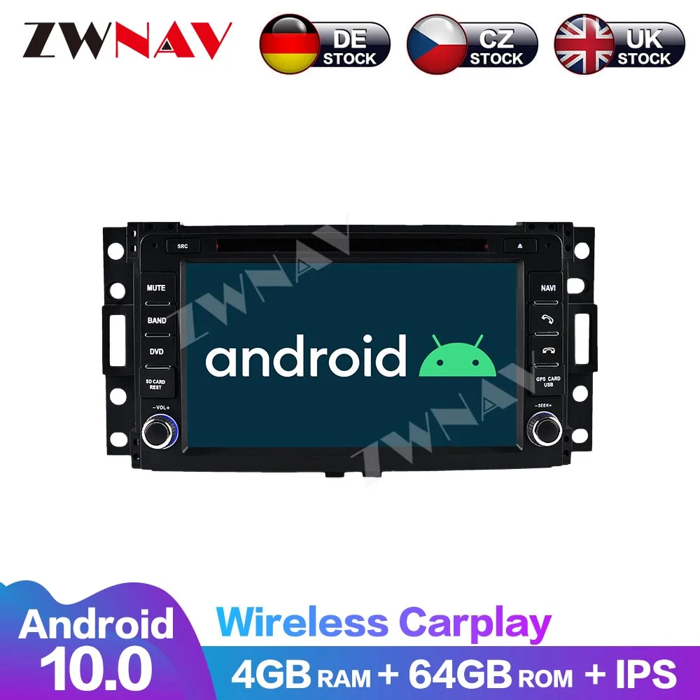 DVD Player Carplay Android 10 8 Core 4+64G GPS Stereo Navigation Car Multimedia Player Touch Screen DSP For Hummer H3 2006-2009