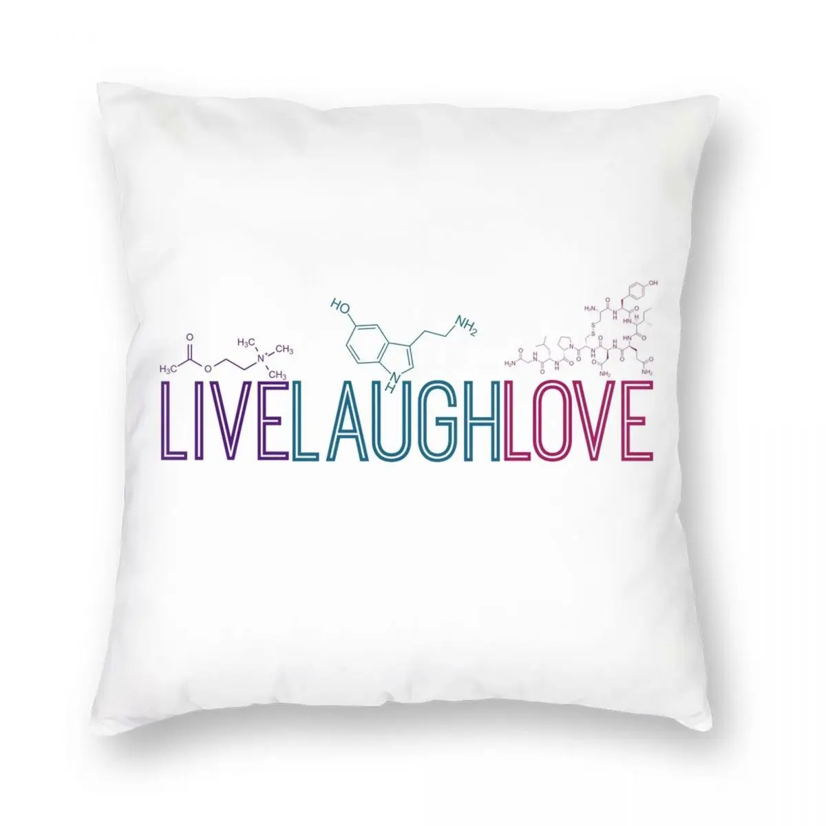 Live Laugh Love Molecules Square Pillowcase Polyester Linen Velvet Pattern Zip Decor Throw Pillow Case Sofa Cushion Cover 45x45