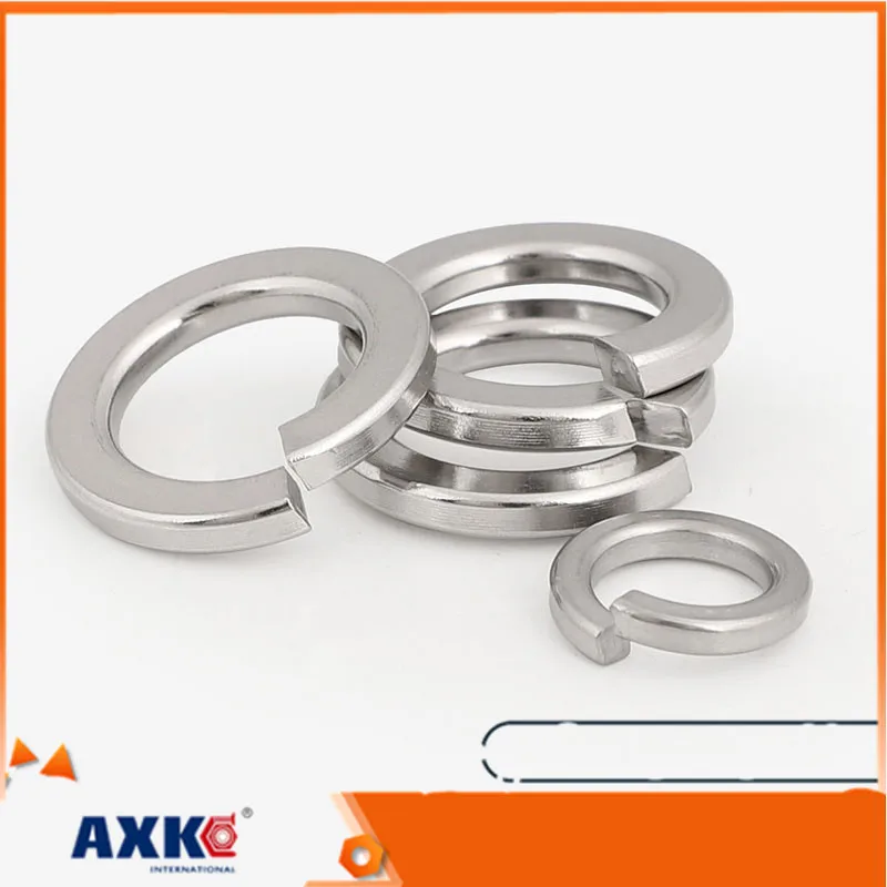 

10/100pc 2# 4# 6# 8# 10# 12# 1/4 5/16 3/8 7/16 1/2 304 A2 Stainless Steel US UK Standard Spring Washer Split Lock Elastic Gasket