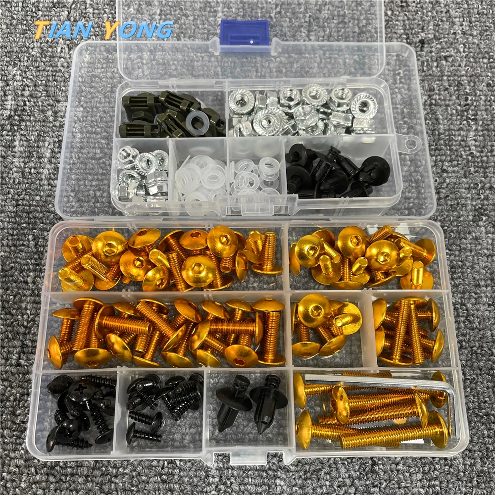 For Suzuki GSXR 600 750 1000 K1-K2-K3-K4-K5-K6-K7-K8-K9-K11 Screws Motorcycle Alloy Fairing Bolt Screw Nut Kit M6 M5