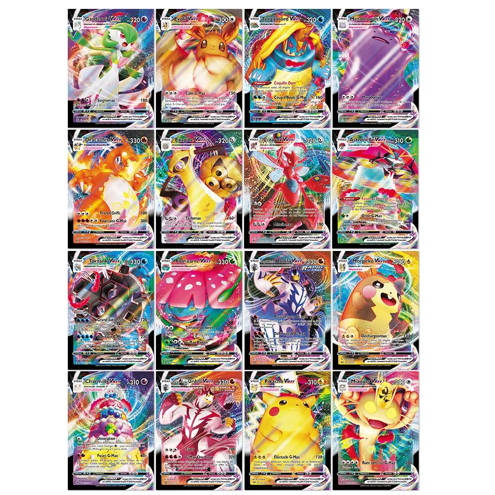 10/20PCS French Version Pokemon Cards V GX MEGA TAG TEAM EX Game Battle Card