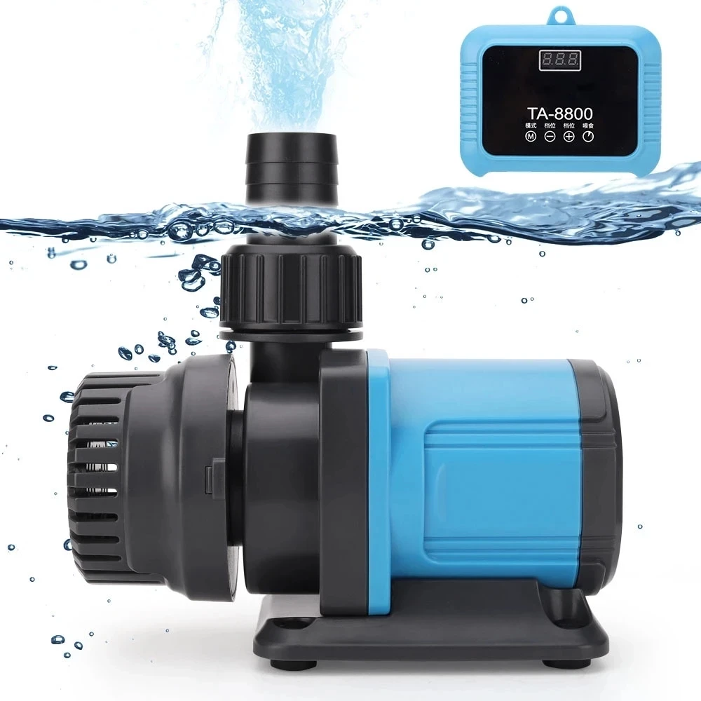 

220V Ultra-Quiet Submersible Water Pump Filter Fish Pond Fountain Aquarium Tank High-lift 12Gears Adjustion Frequency Conversion