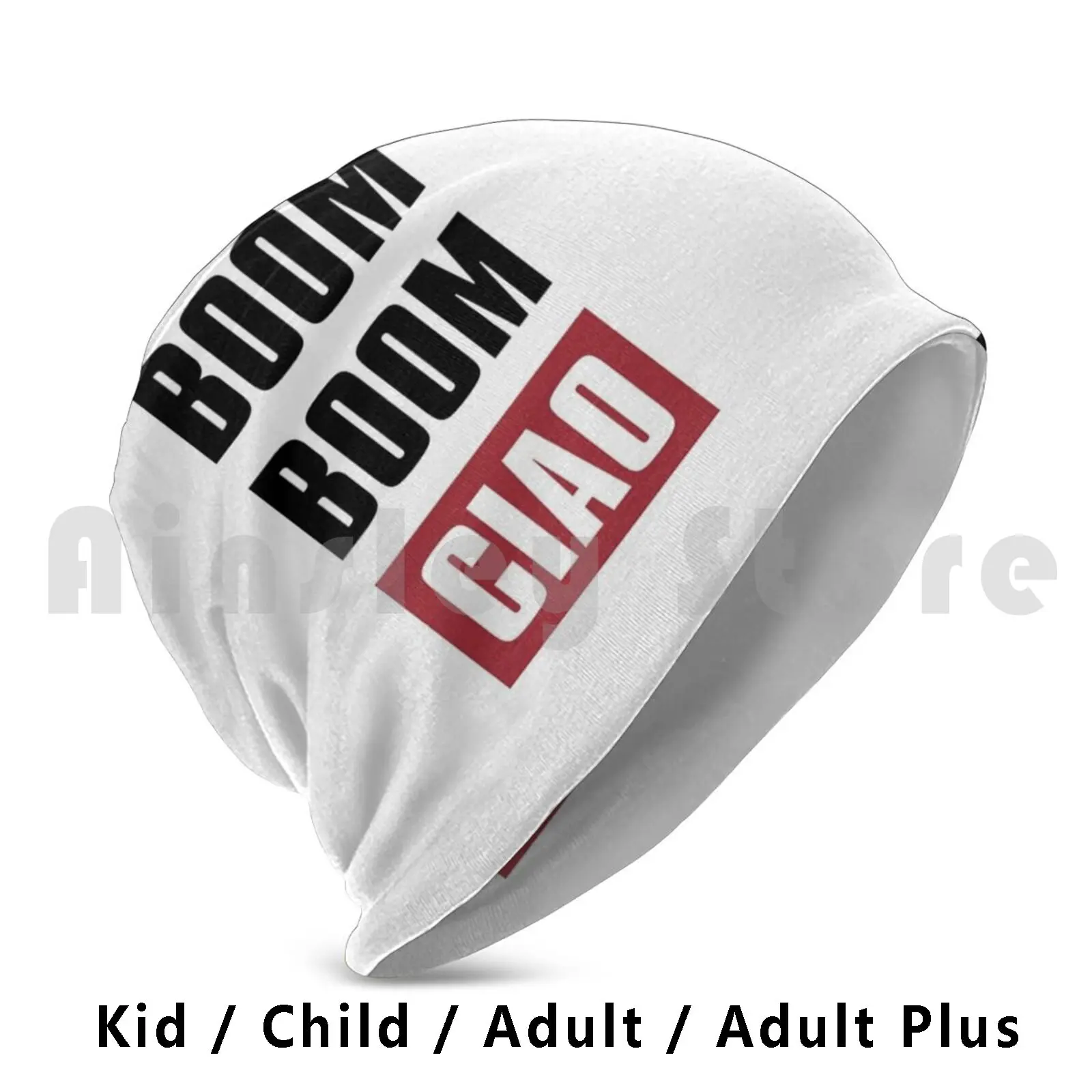 Boom Boom Ciao Beanie Hedging Cap DIY Print Cushion La Casa Money De Papel Netflix Show Boom Ciao Bella Heist Series