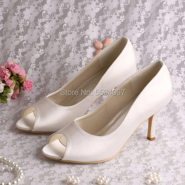 Venus lure Customized 23 Colors Ivory White Stiletto Heels Peep Toe Women Bridal Shoes Size 9