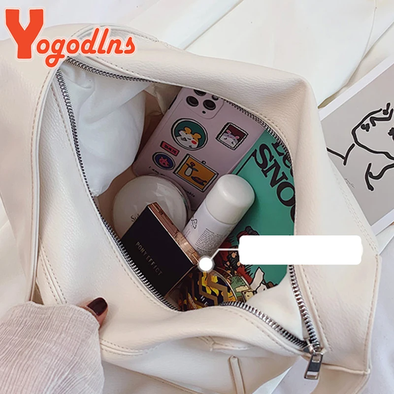 Yogodlns Vintage Dumpling Shoulder Bag for Women PU Leather Crossbody Bag Simple Solid Color Handbag Large Capcaity Hobo Bag Sac