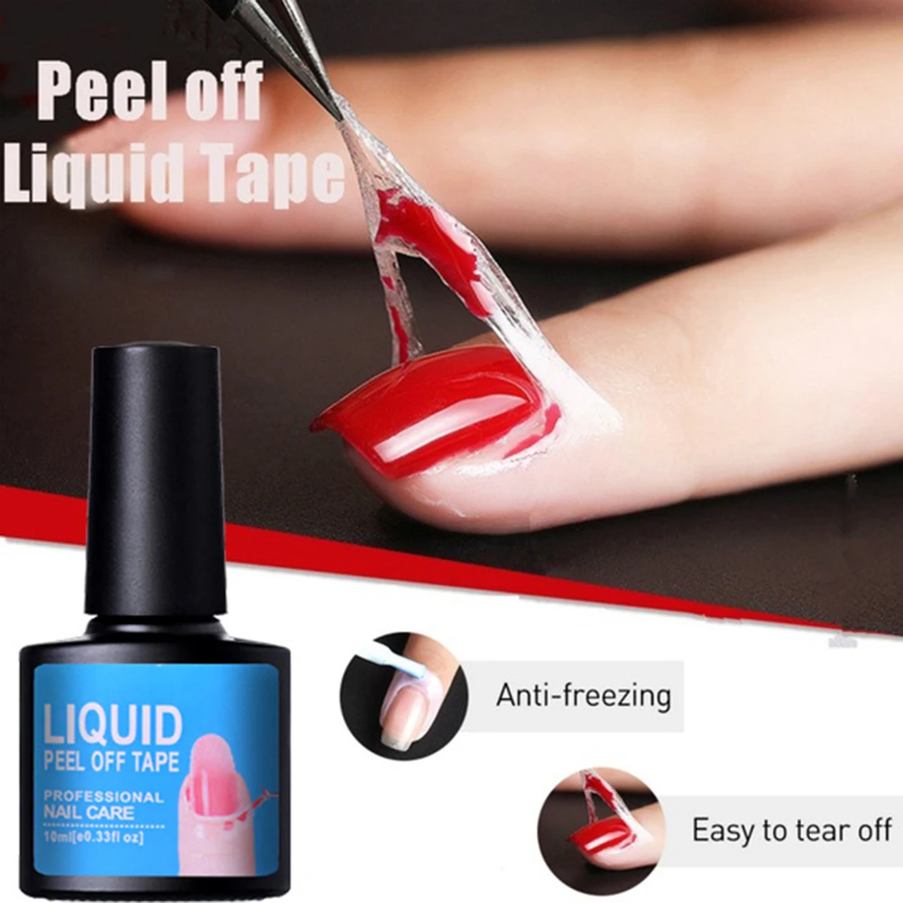 Spill Proof Gel Anti-Overflow Nail Polish Glue Nail Barrier Protector Peel Off Liquid Tape Nail Paste Adhesive Gel Nail Art Tool