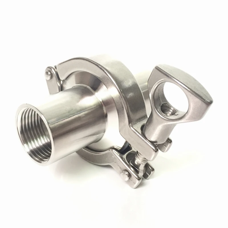 

1 Set 1.5" DN40 Stainless Steel SS304 Sanitary Female Threaded Ferrule OD 64mm+ 2" Tri Clamp+Gasket