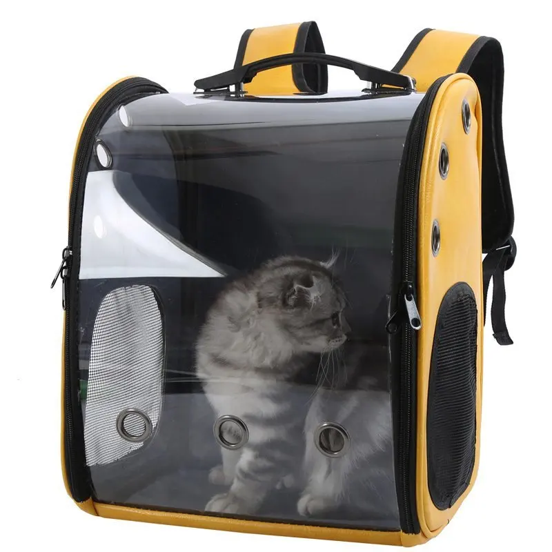 

New 2021 Pop It Cat Transport Bag Pet Knapsack Ventilation Cats Go Out Transportation Portable Transparent Backpack Pet Supplies