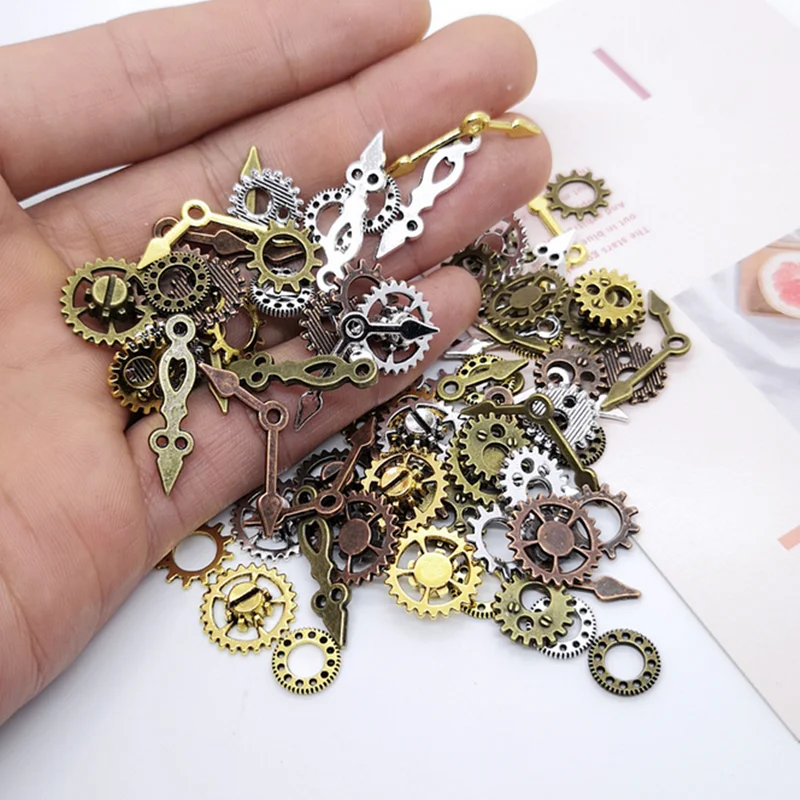 Vintage Mix Colors Random Mechanical Steampunk Charms Breloque Gears Wrist Watch Parts подвески Pendant For Jewelry Making Bulk