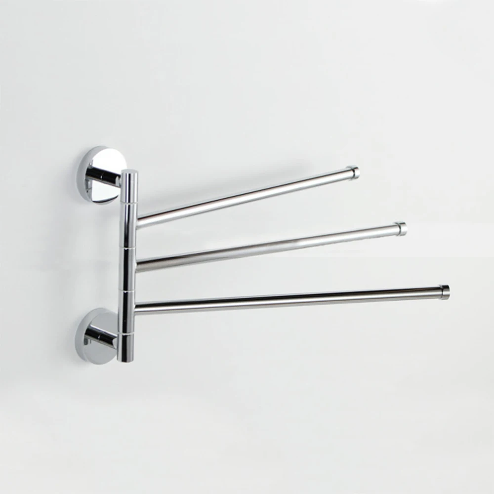 Two-bar Three-bar and Four-bar Bathroom Hardware Stainless Steel Towel Rack Rotary Movable Towel Rack
