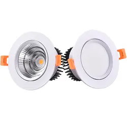 Super Brightness AC85-230V LED COB Dimmable Downlights  3W 5W 7W 9W 12W 15W LED Ceiling Lamp Spot Light
