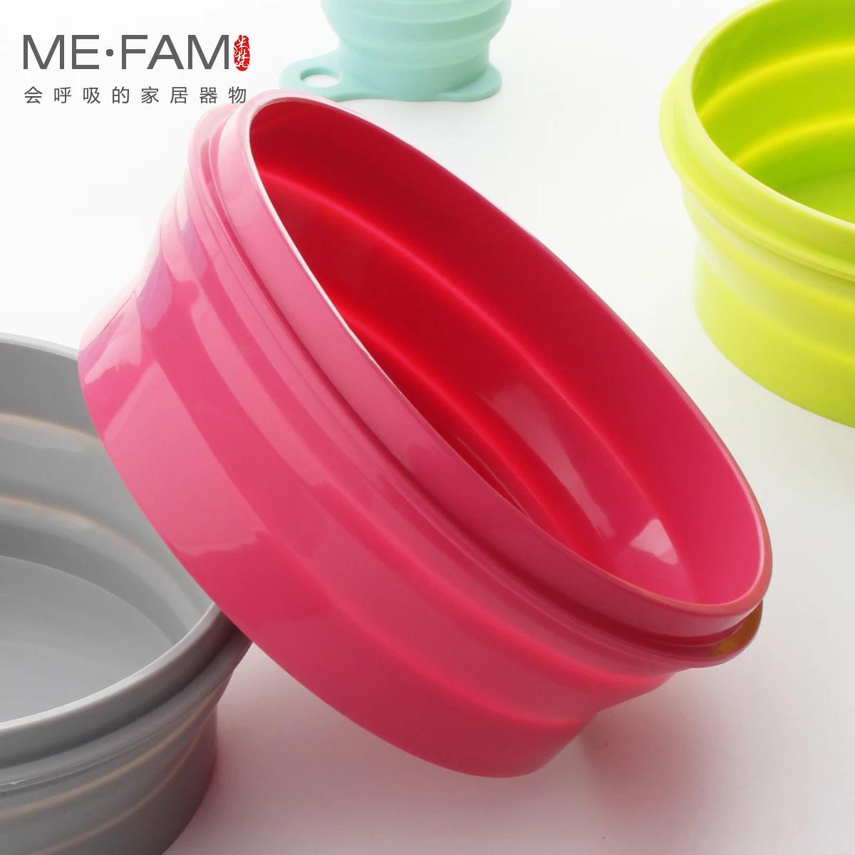 Outdoor Travel Portable Silicone Collapsible Bowl Folding Cup Set With Lids 27oz Food Storage Lunch Box Children Anti Fall Bowls