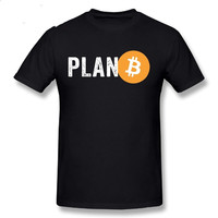 Men Plan B Cryptocurrency Bitcoin Funny T Shirts for Men Tops Tees Classic Fit Birthday Gift Cotton T-Shirt