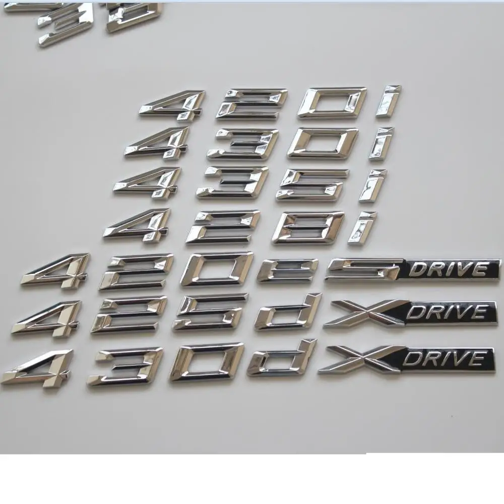 

For BMW Chrome XDrive 416d 418d 420d 425d 428d 430d 434d 435d 440d 445d 450d Trunk 420i 430i 435i 440i 428i Emblems Badges