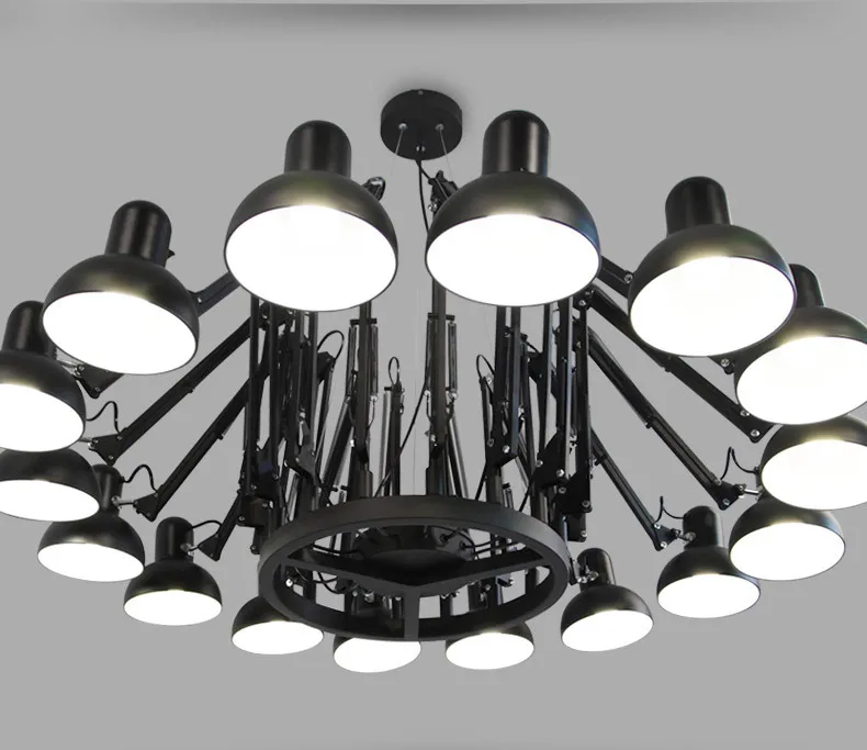 

Black White Vintage Spider Iron Chandelier Industrial Metal Hanging Lamp for Indoor decoration