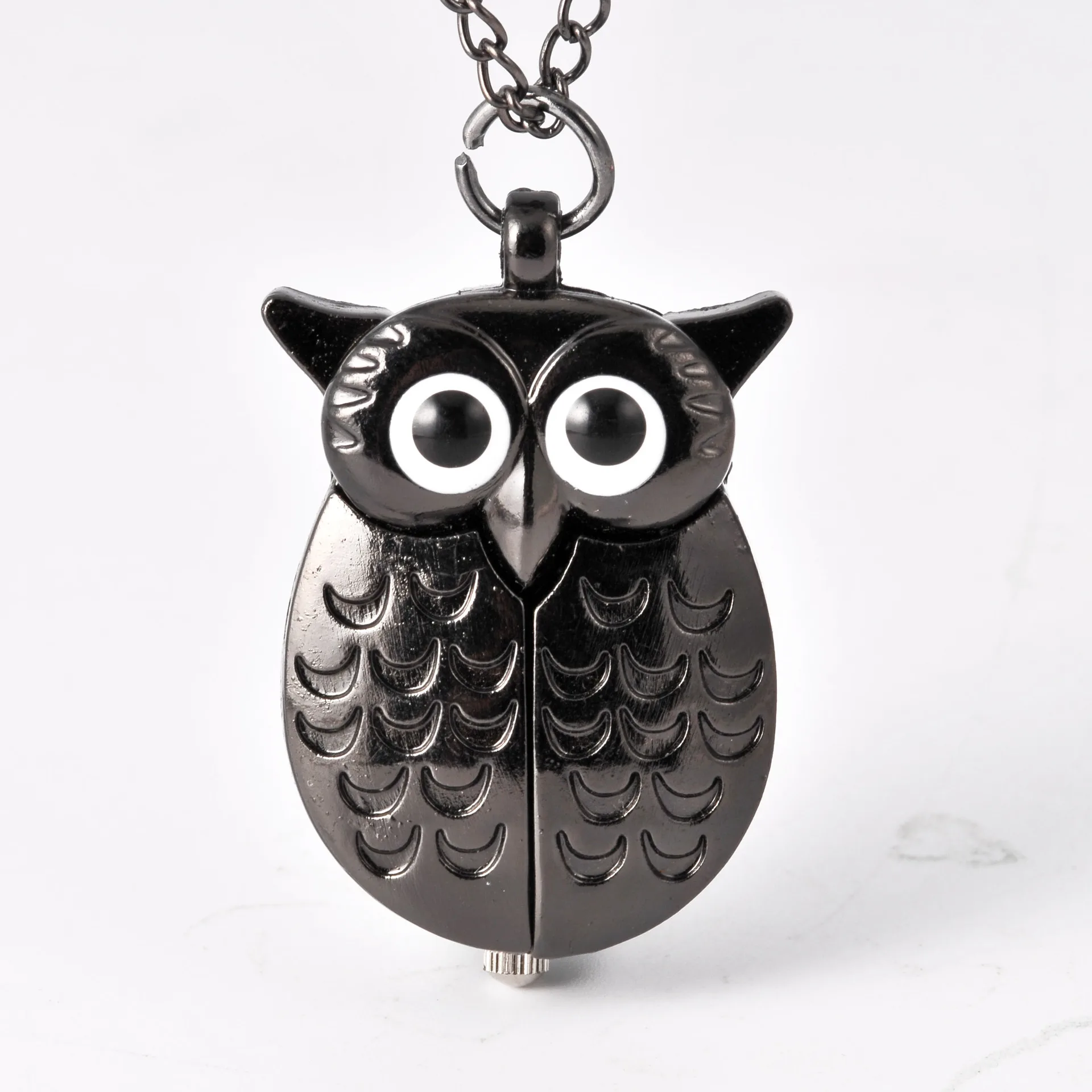 

0 Vintage Cute Owl Pocket Watch Fob Chain Necklace Pendant Flip Case Watch Hour Clock For Men Women Animals Pocket Watches