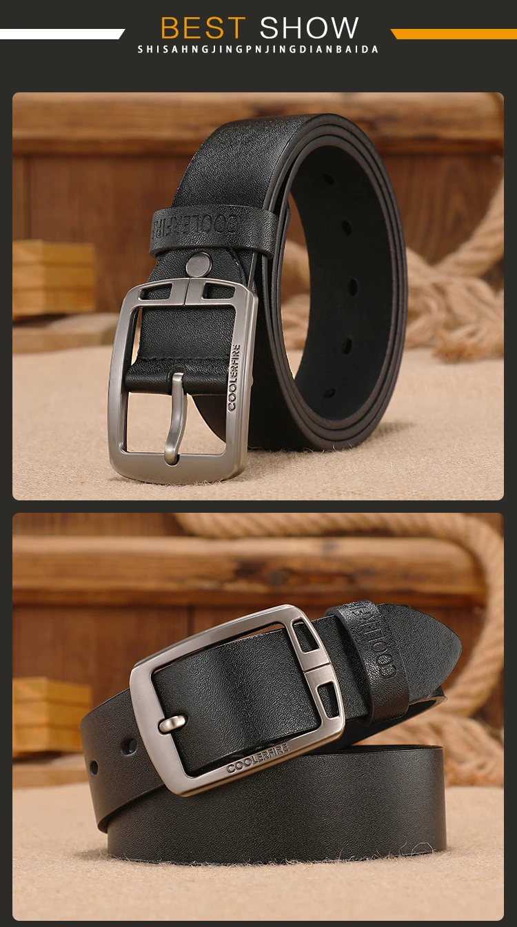 Männer Echtes Leder Gürtel Rindsleder Klassische Designer Gürtel für Männer Vintage Westernboy Freizeit Casual Jeans Strap HQ223 – Detail 6