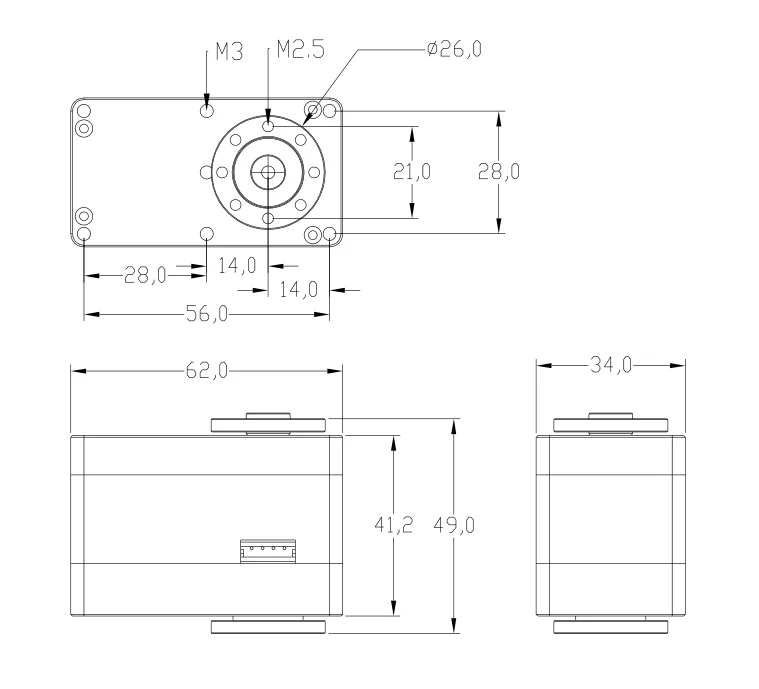 80kg.cm torque 153g UART Bus Robot Servo ROBS-802 For Robot DIY 485 Servo Serial Servo